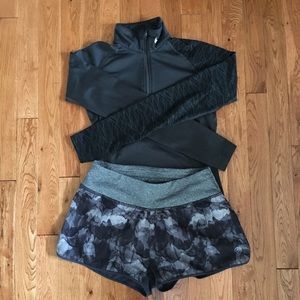 Gray water colored patterned athletic shorts